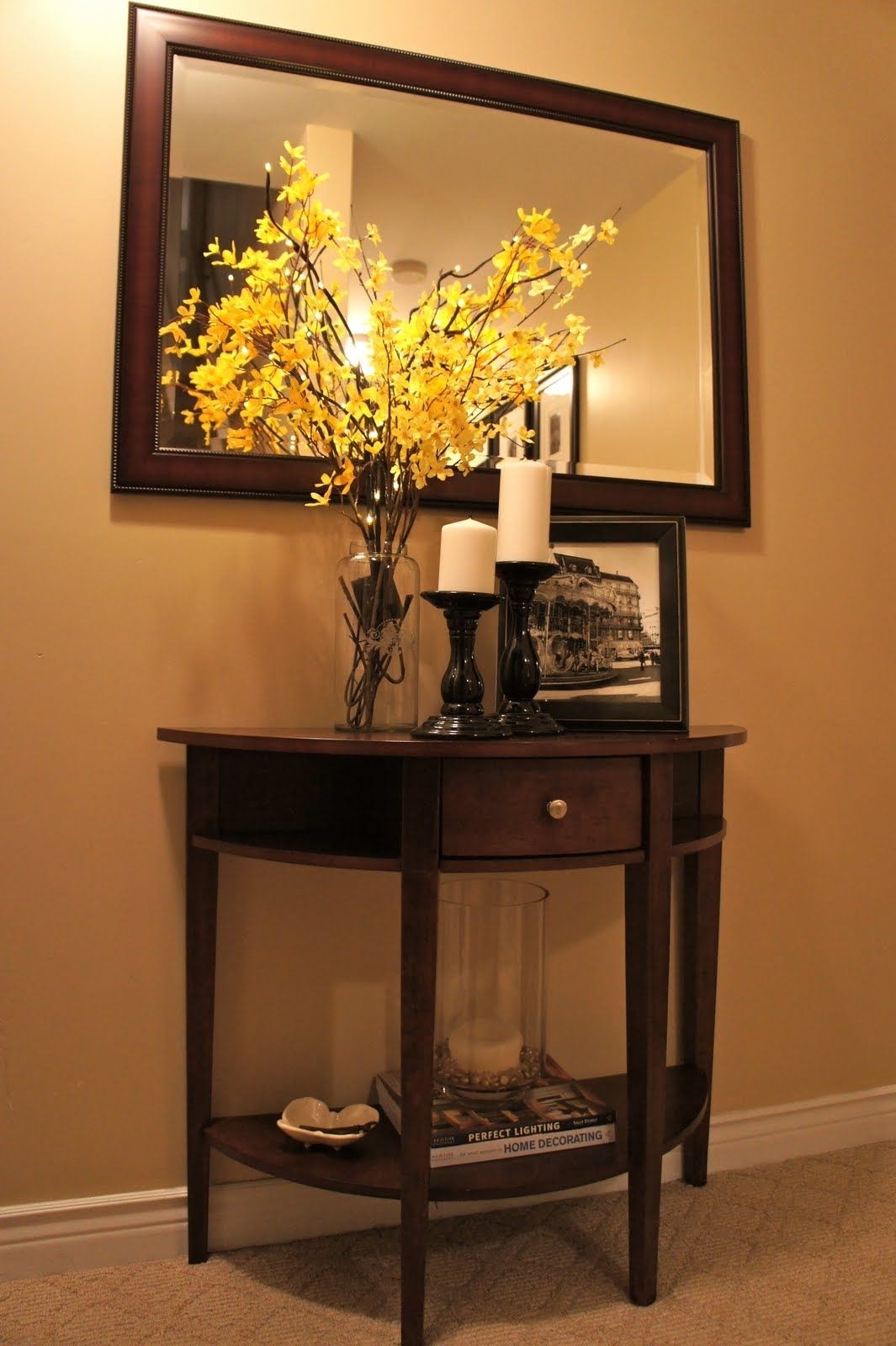 entryway table and mirror set