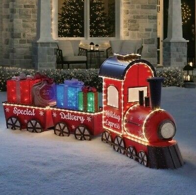 Pre lit led vintage christmas holiday express 80 outdoor