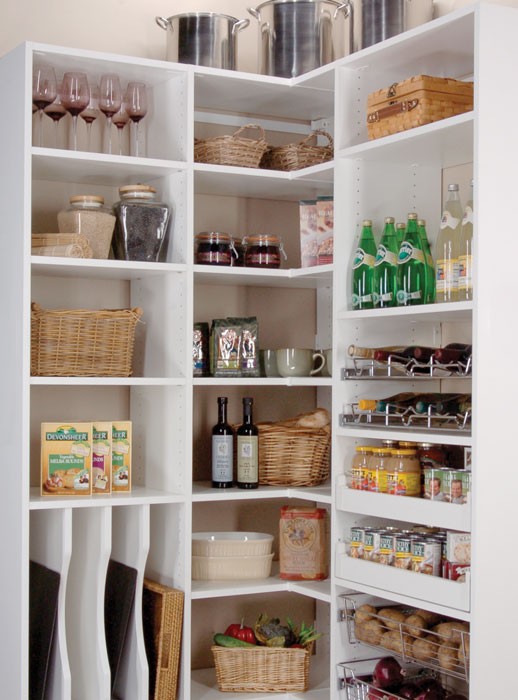 Shelving ideas for pantry include rotating 360 organizer