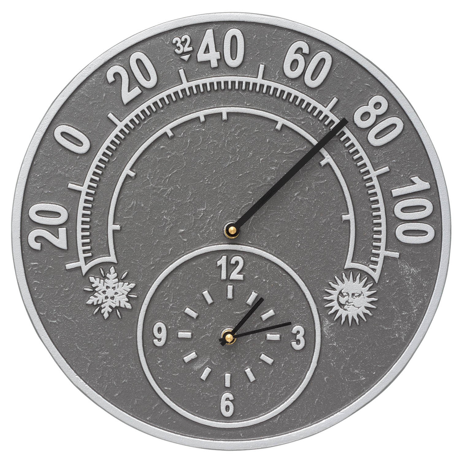 Solstice 14 In Indoor Outdoor Wall Clock Thermometer 