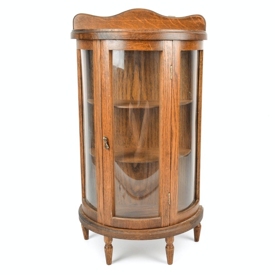 Table top oak curio cabinet ebth 3
