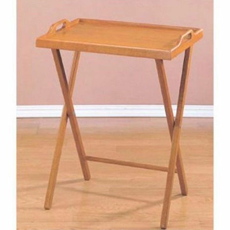 Tray table wooden tv folding furniture snack drink serving
