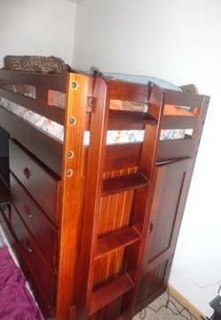 Twin loft bed with desk drawers trundle bed and storage