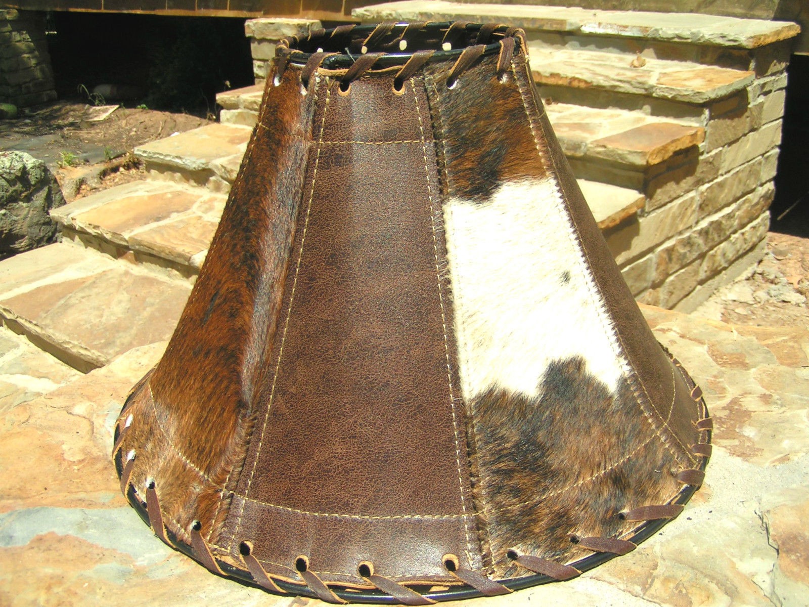 Western Lamp Shades Ideas On Foter   Western Cowhide Leather Lamp Shade 0740 Bz Lamp Shades 