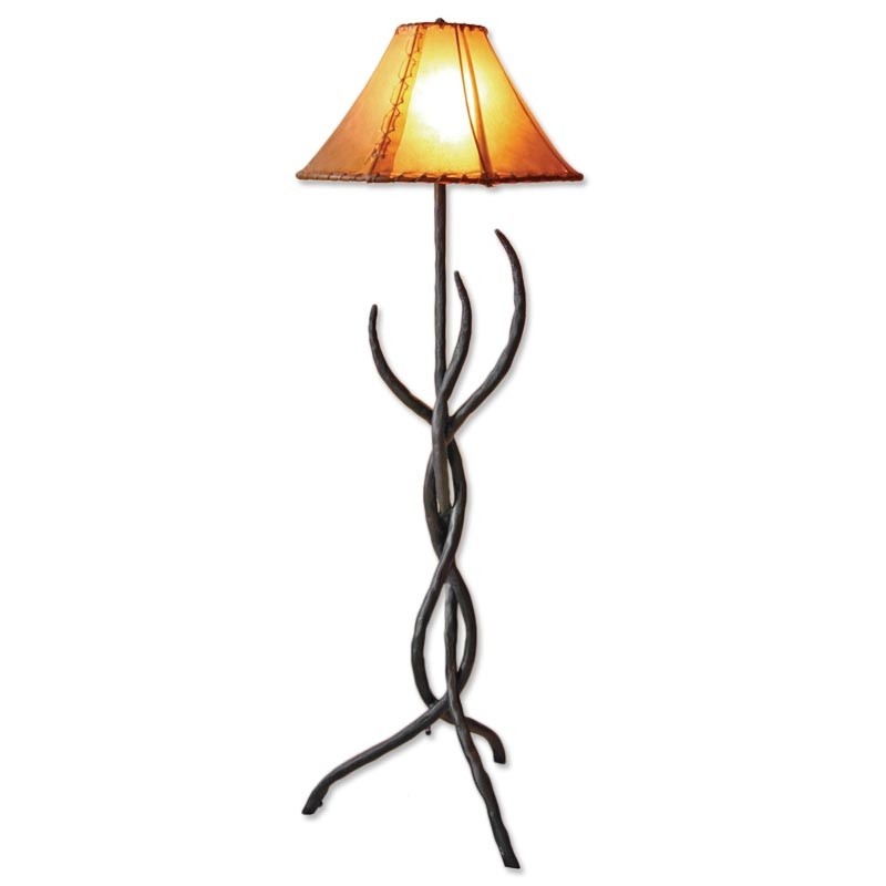 Wrought iron floor lamp rustic light fixtures design ideas