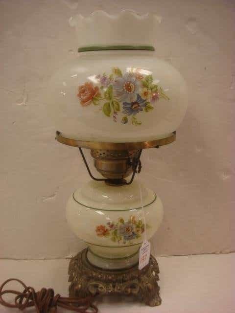 197 handpainted double globe victorian style lamp