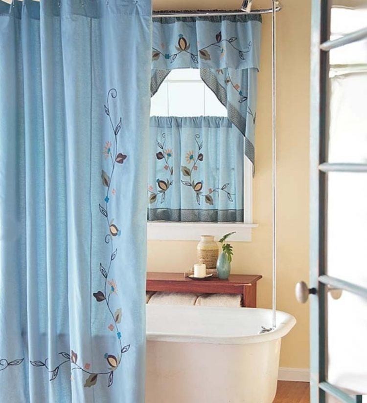 20 ideas for bathroom window curtains housely 2