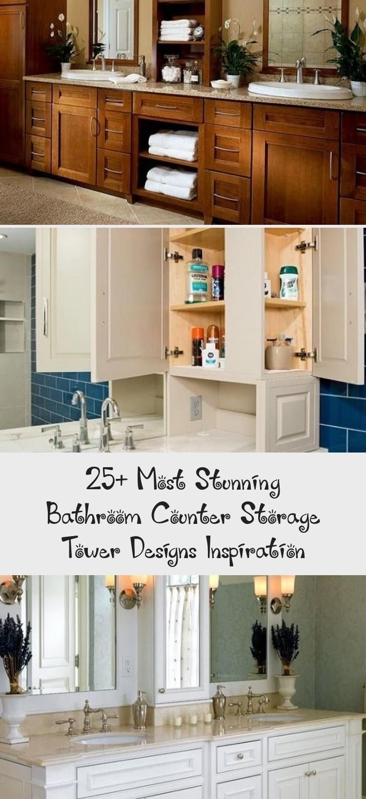 25 most stunning bathroom counter storage tower designs 20