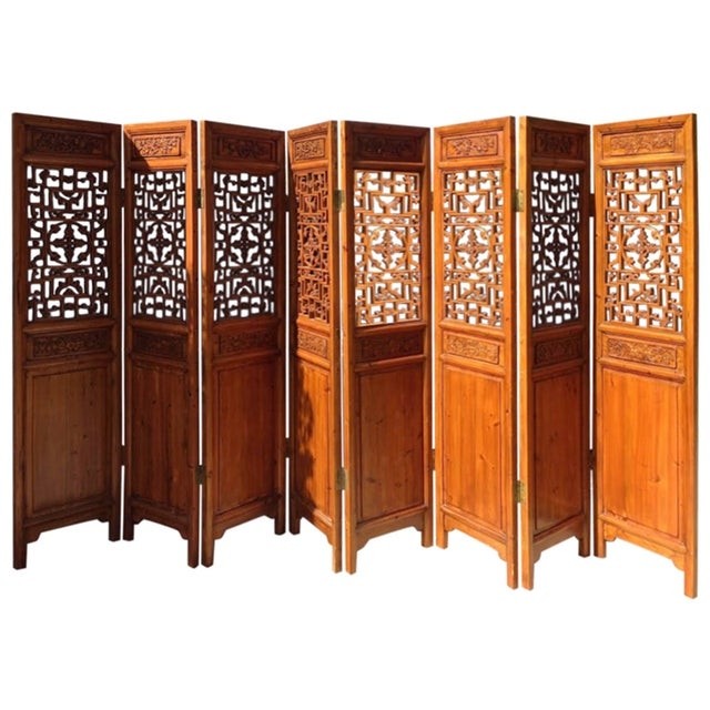 8 panel antique chinese room divider chairish 1