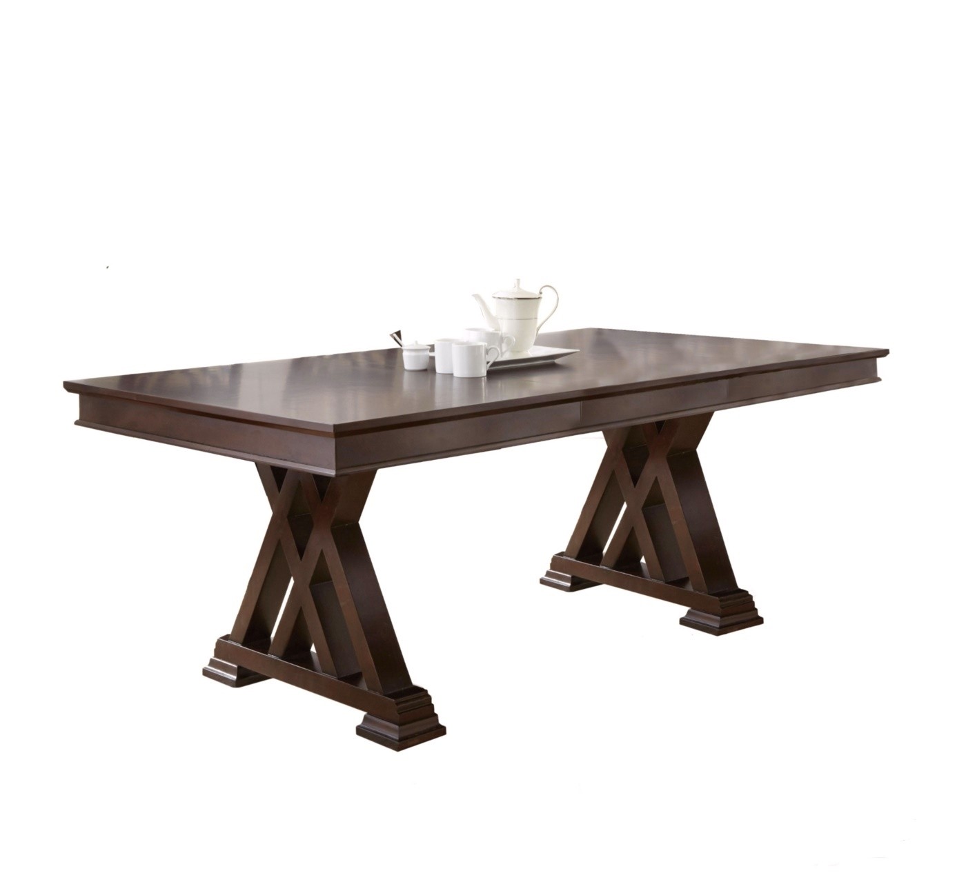 Adrian primavera double pedestal dining table in espresso
