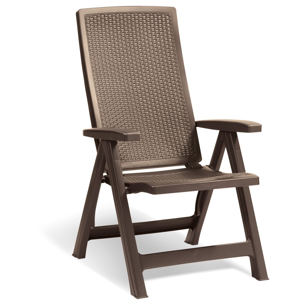 Allibert montreal brown rattan style outdoor reclining