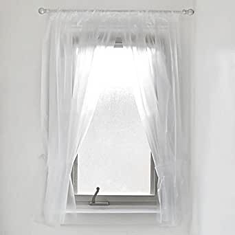 Amazon com vinyl bathroom window curtain in frost clothing