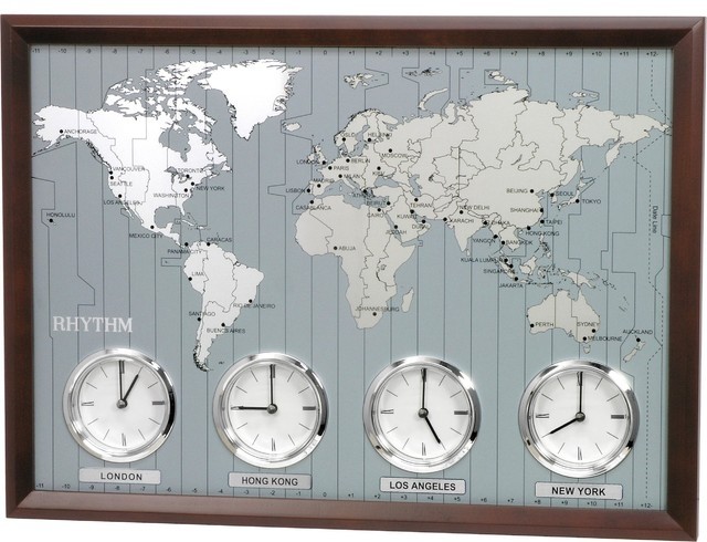 Around the world ii time zone wall clock contemporary