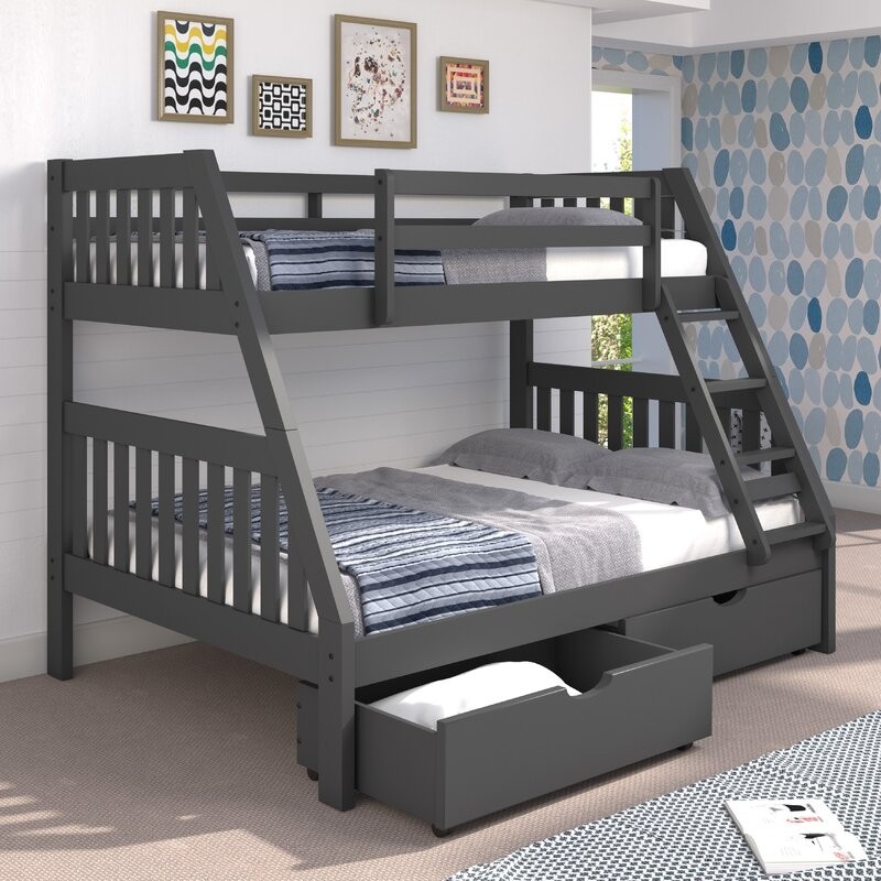 Chelsea home mission twin over full bunk bed with drawers