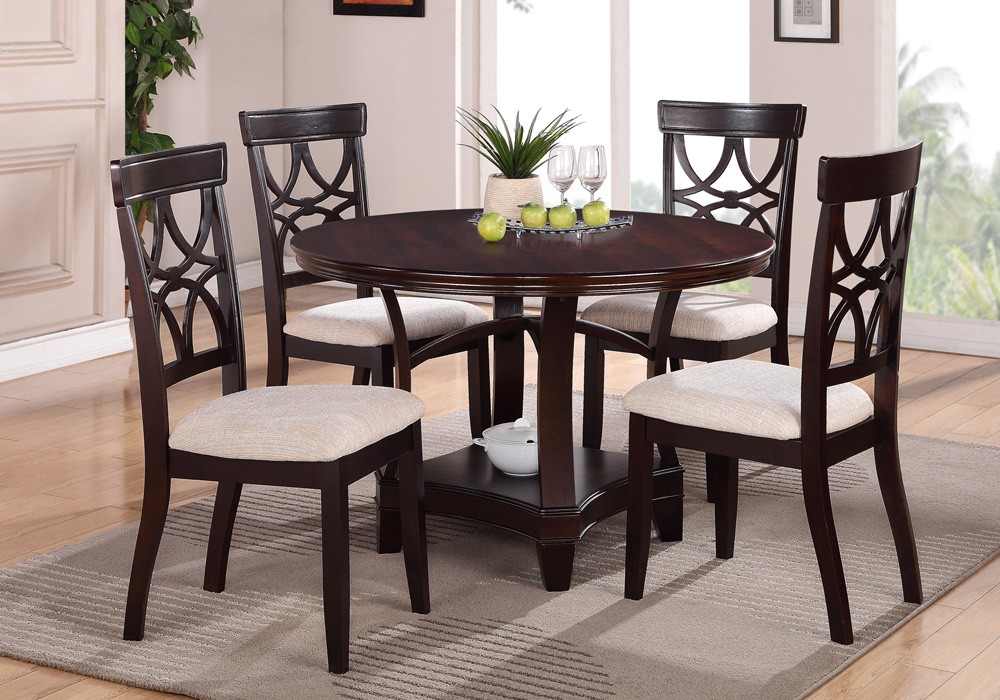 Contemporary formal dining round table set built in lazy