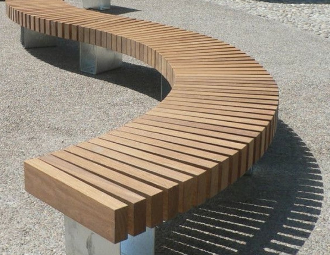 Contemporary timber steel outdoor circular seating area