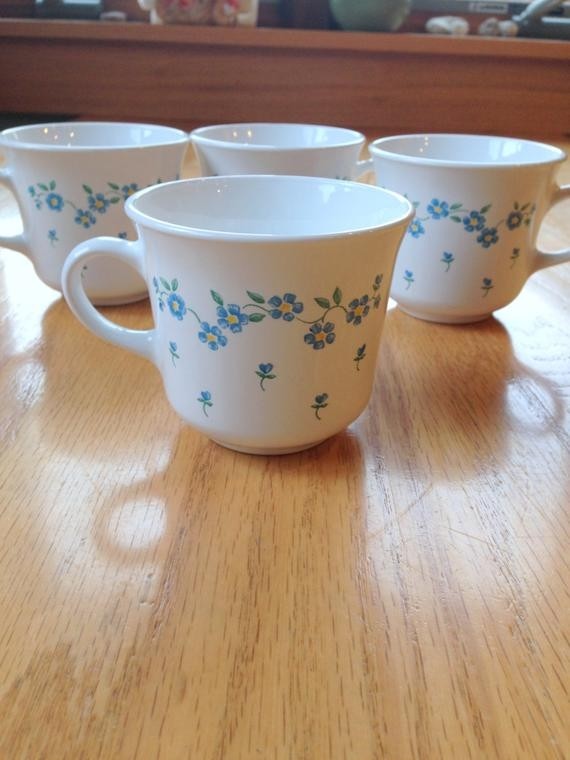 Corelle forget me not coffee mugs set of 4