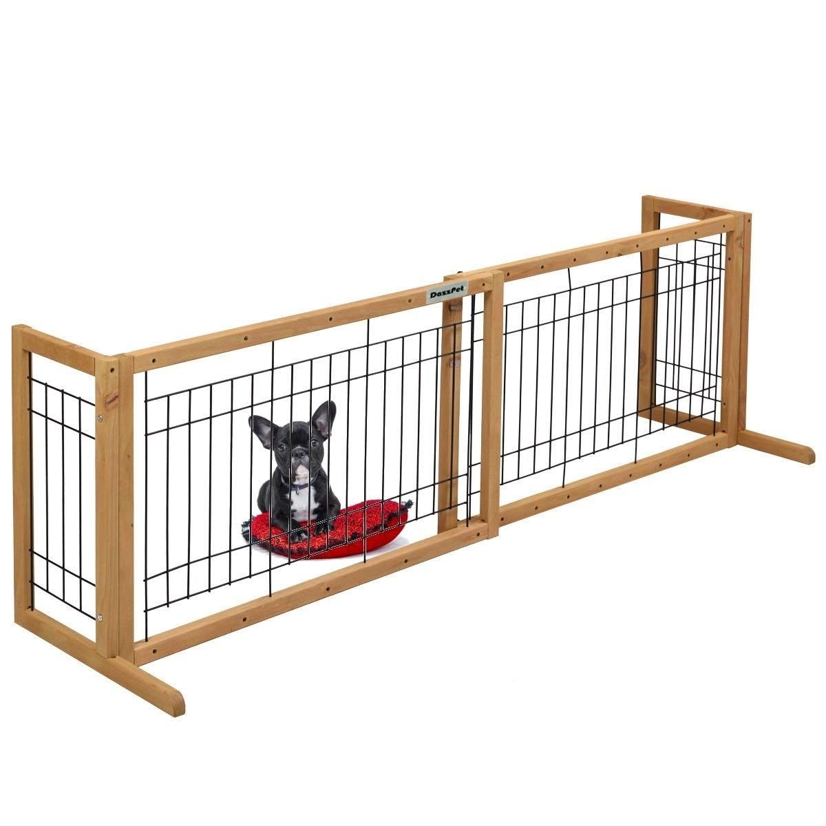 Dazzpet free standing pet gates extra wide indoor small