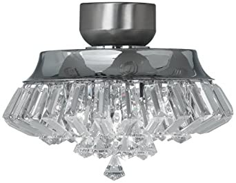 Deco crystal chrome universal ceiling fan light kit 1