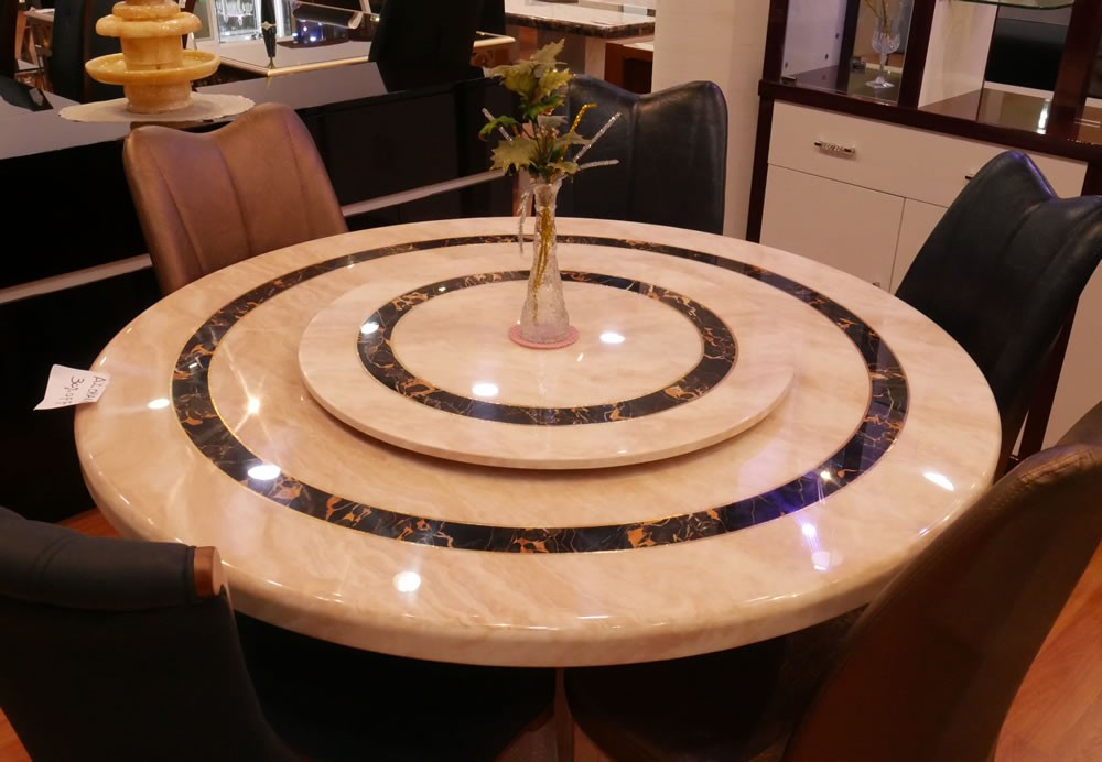 Dining table round lazy susan aca furniture