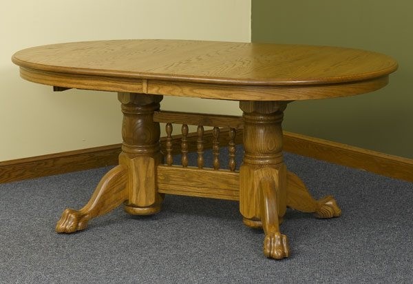 Double pedestal claw foot table walnut creek furniture