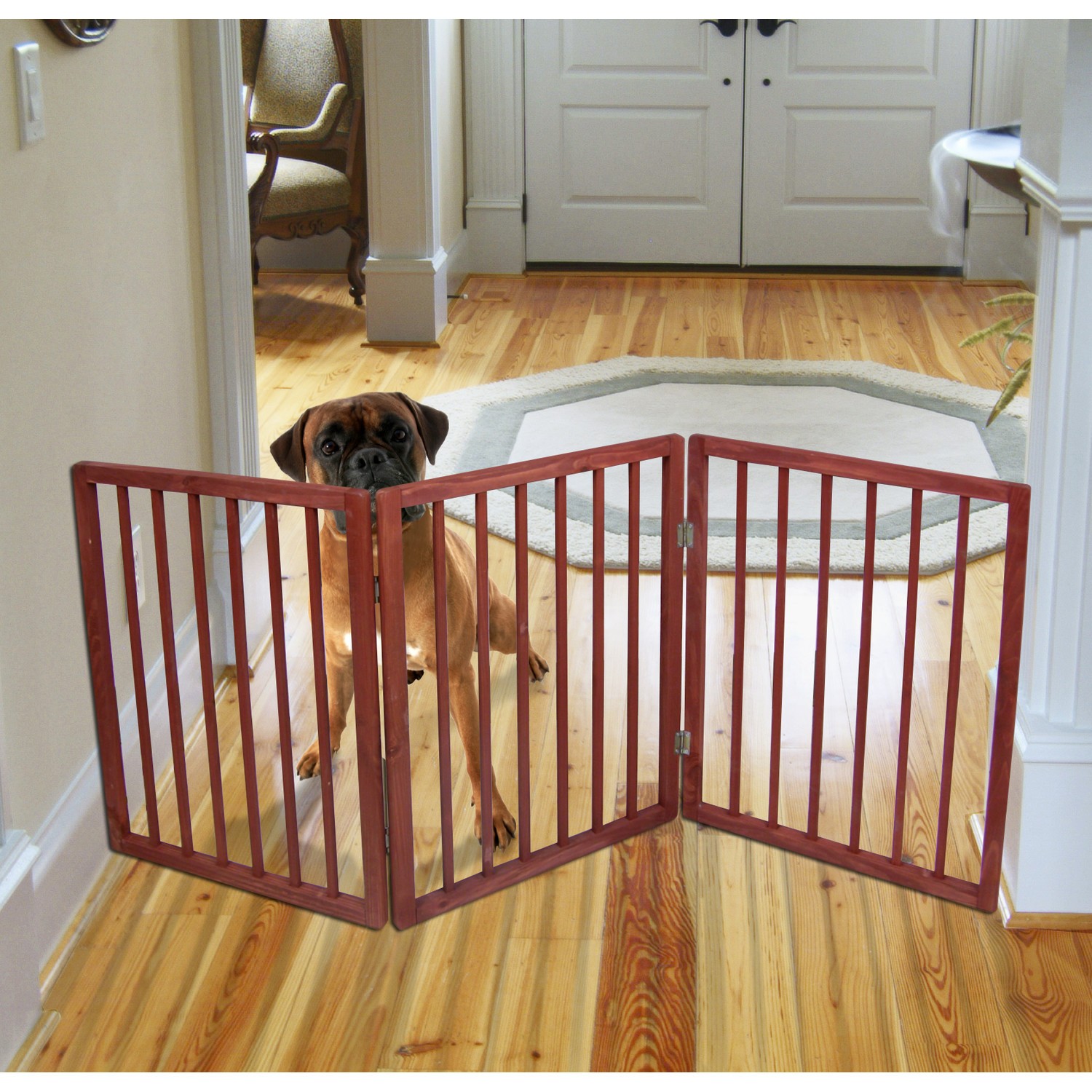 Extra wide pet gate freestanding dog gate indoor pet
