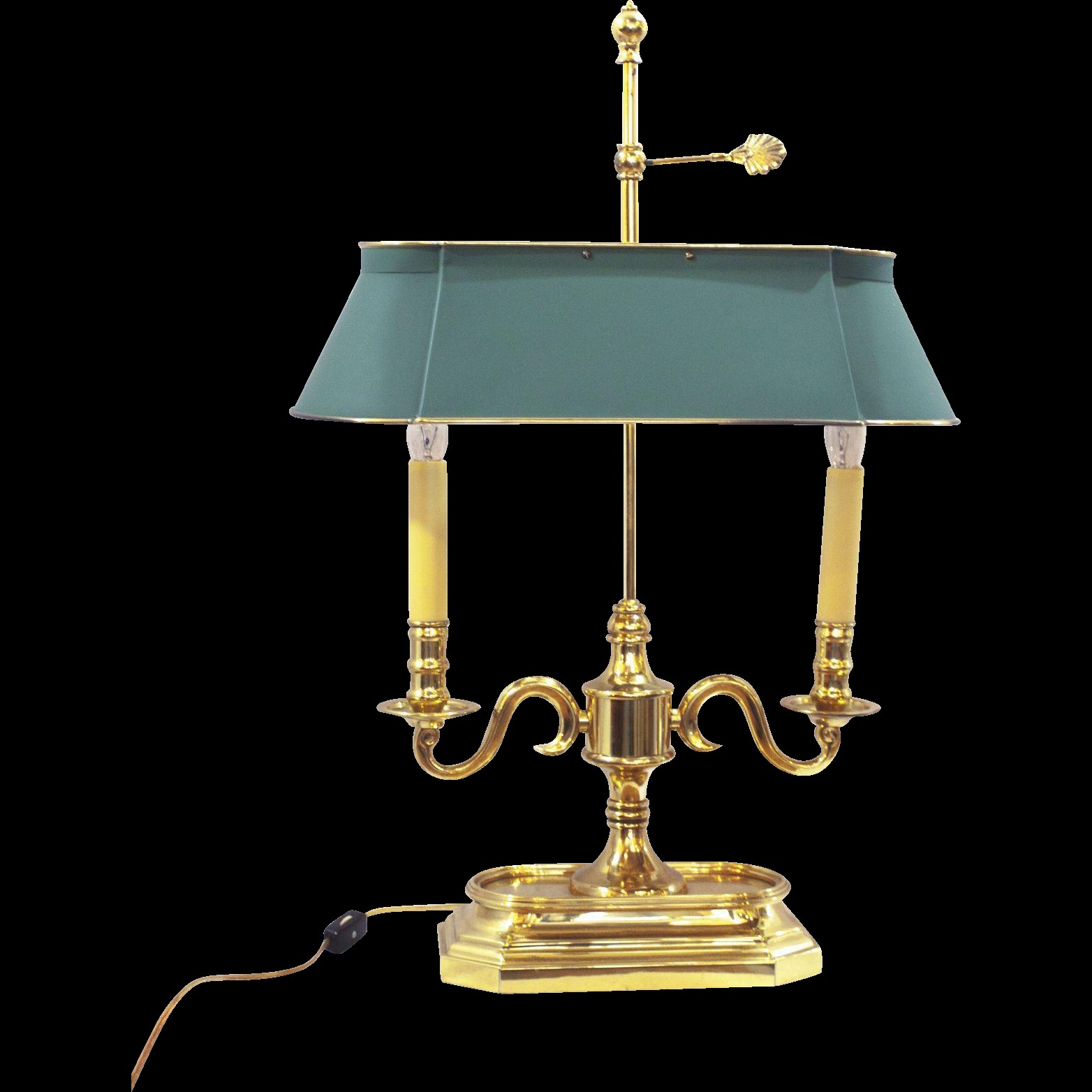 Frederick cooper bouillotte style lamp with elongated tole