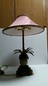 Frederick cooper brass porcelain pineapple table lamp w