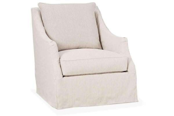 Giuliana swivel slipcover accent chair with narrow arms