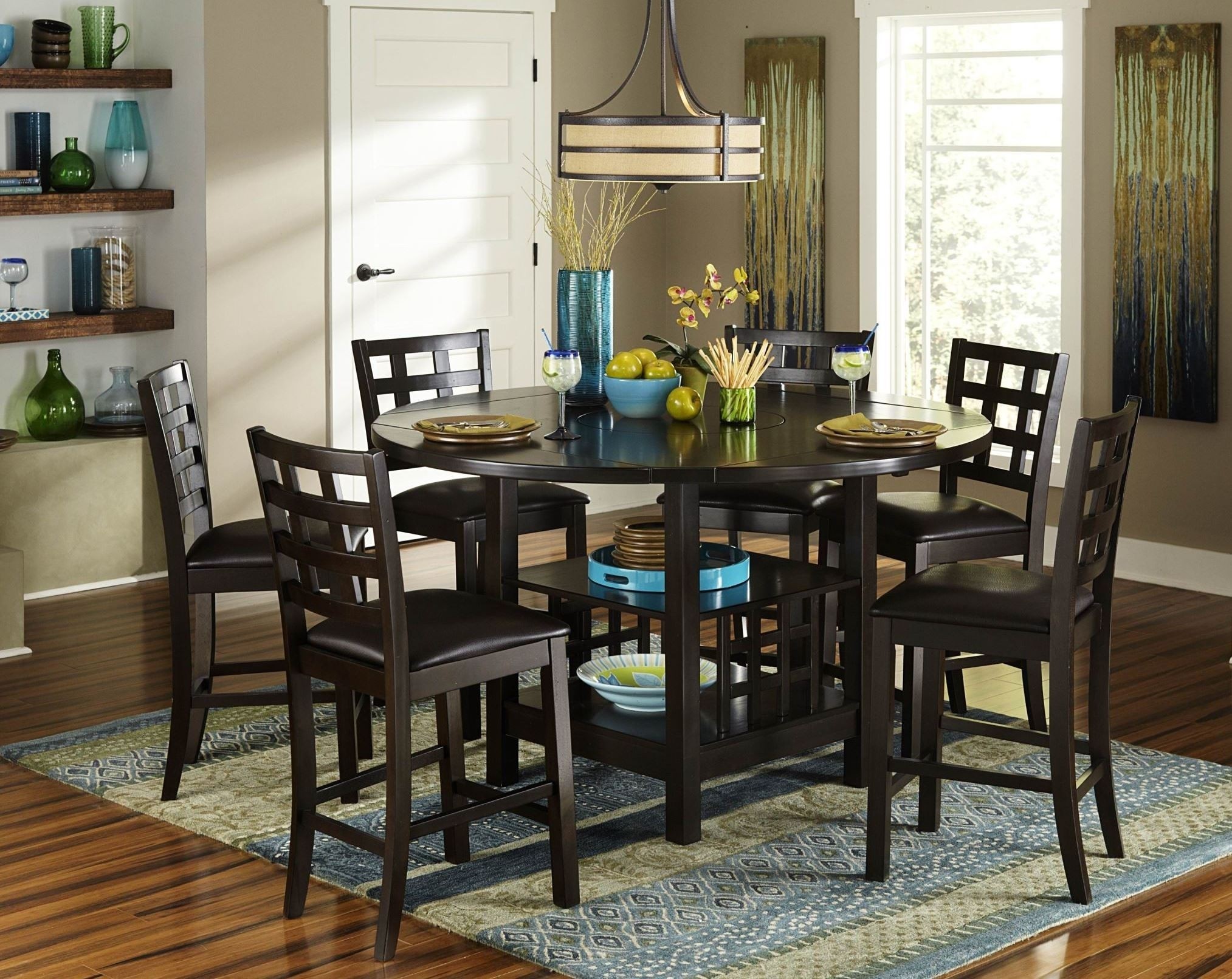 Glendine lazy susan counter height dining room set from