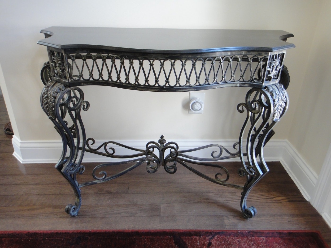 Gorgeous wrought iron foyer mirror and console table ebth 5