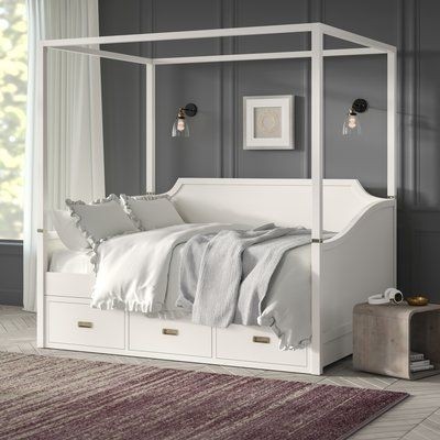 Greyleigh tazewell canopy daybed with trundle size full