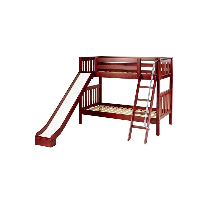 Happy twin over twin bunk bed with ladder slide