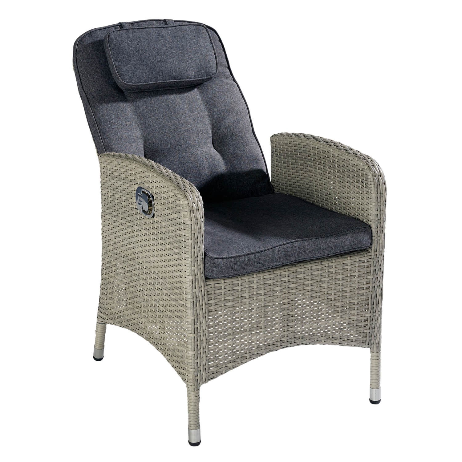 Hartman curve reclining dining chair with cushion in cool