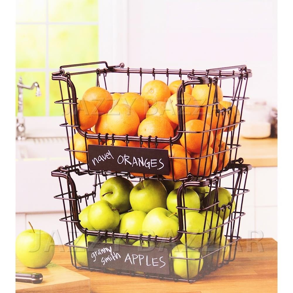 Kitchen wire fruit basket vegetable hartney stacking