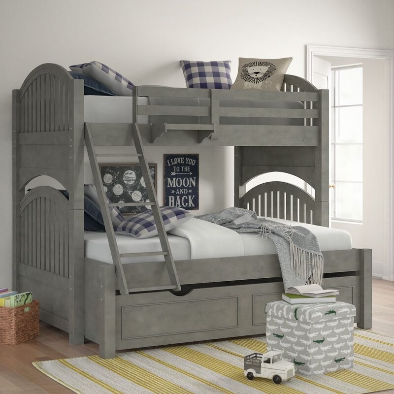 Kitsco burroughs twin over full bunk bed with trundle
