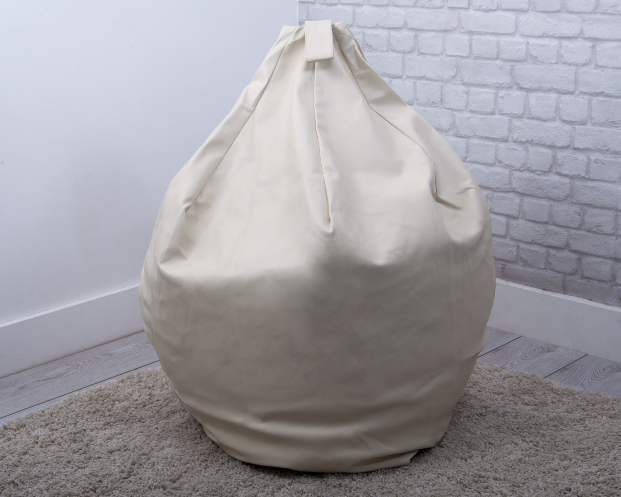 Large faux leather bean bag in natural for him for