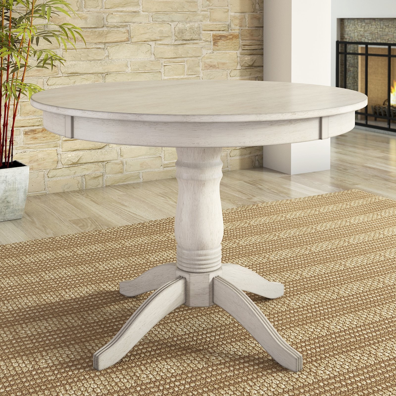 Lexington 42 round wood pedestal base dining table 1