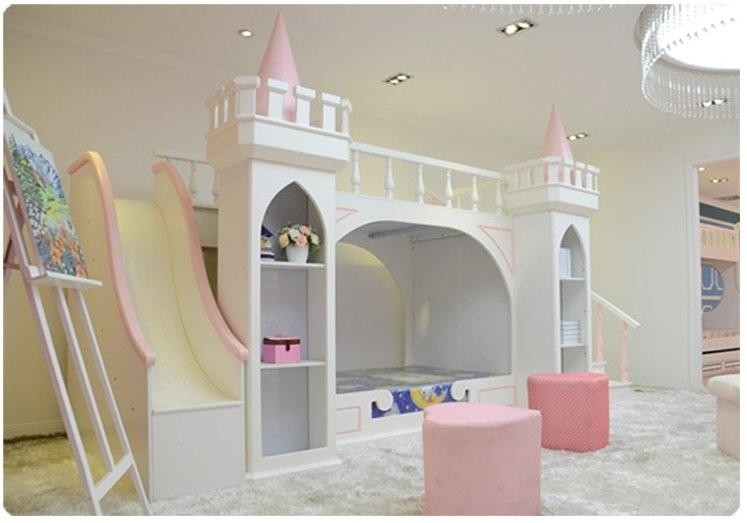 Luxury little girl princess castle bunk bed vmc creative 2