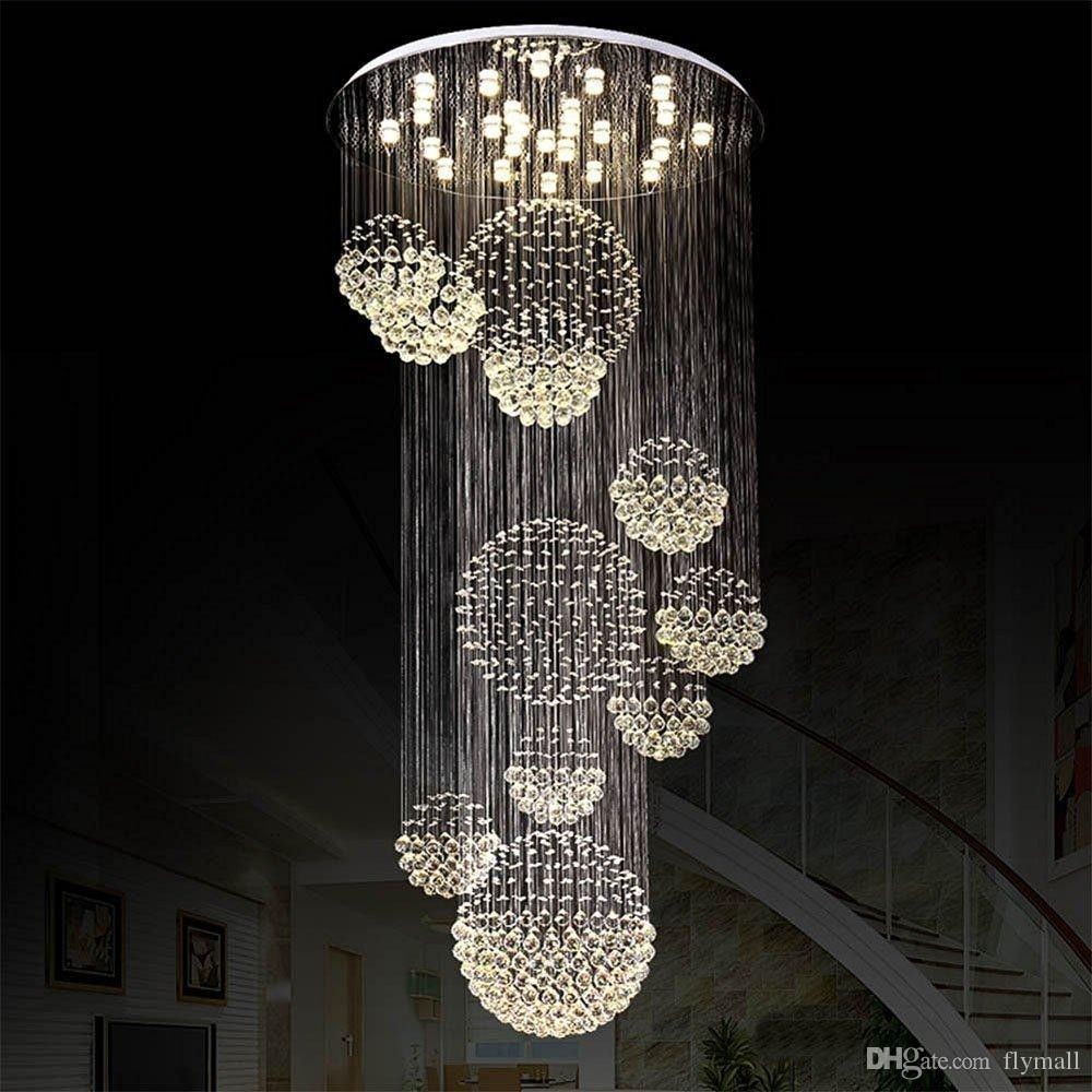 Modern chandelier large crystal light fixture for lobby