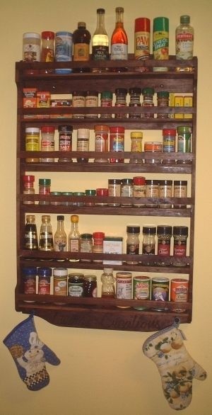 Need unique and large spice rack with images wall