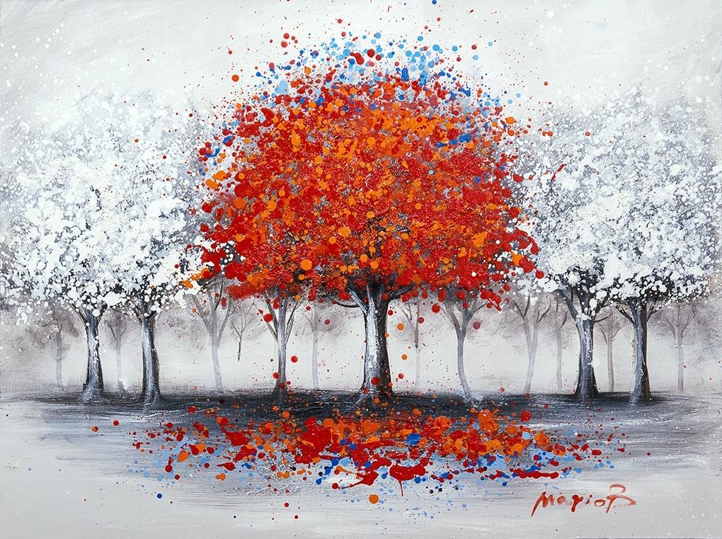 Olivias loft red tree acrylic painting on canvas