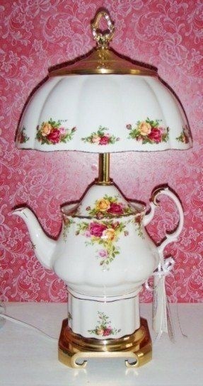Porcelain rose lamp ideas on foter country roses tea