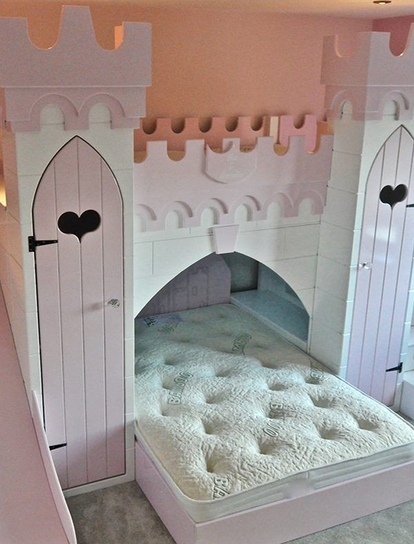 Princess castle bunk bed bed for girls room princess