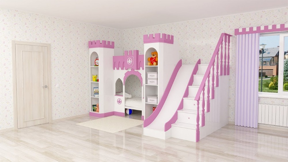Princess loft bed google search slide and stairs on same