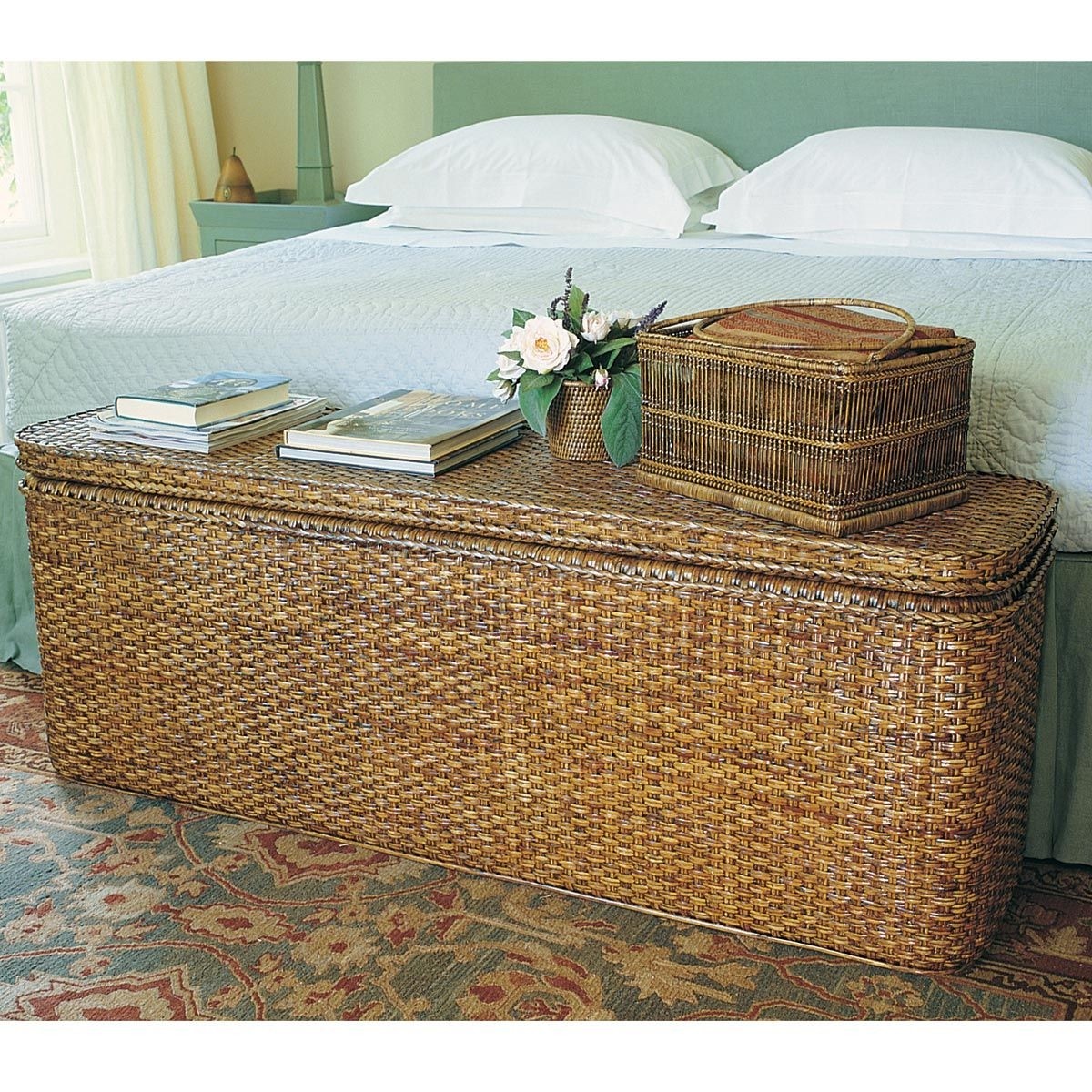 Rattan indochine bed end chest bed end furniture design