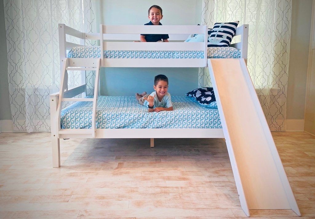 Reese twin over full bunk bed with slide in 2020