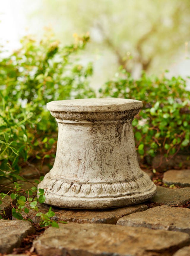 Small smooth pedestal unique stone antique garden