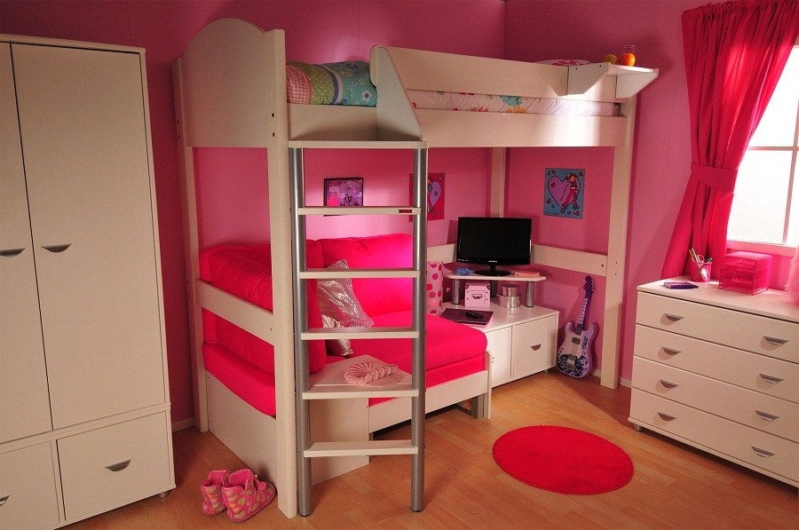 Special loft beds with desk for girls home furniture ideas
