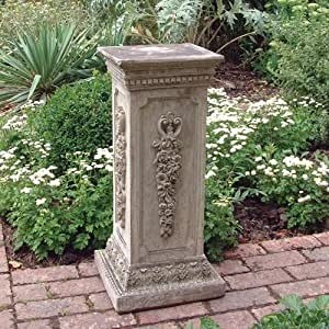 Stone statue plinth floral column pedestal